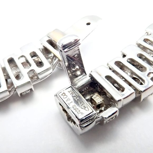 Authentic! Tiffany & Co Vannerie 18k White Gold Basket Weave Diamond Necklace - Picture 9 of 14